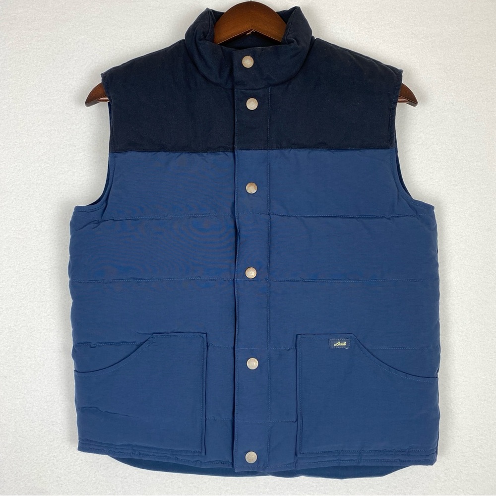 Lacoste Puffer Vest Boy's 12 Navy‎ Blue ColorBlock Snap Button Outdoor Gorpcore